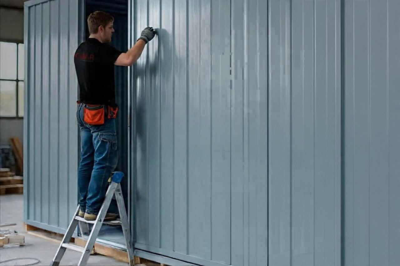 Robar Technologies installer fitting insulated cold-room wall panels